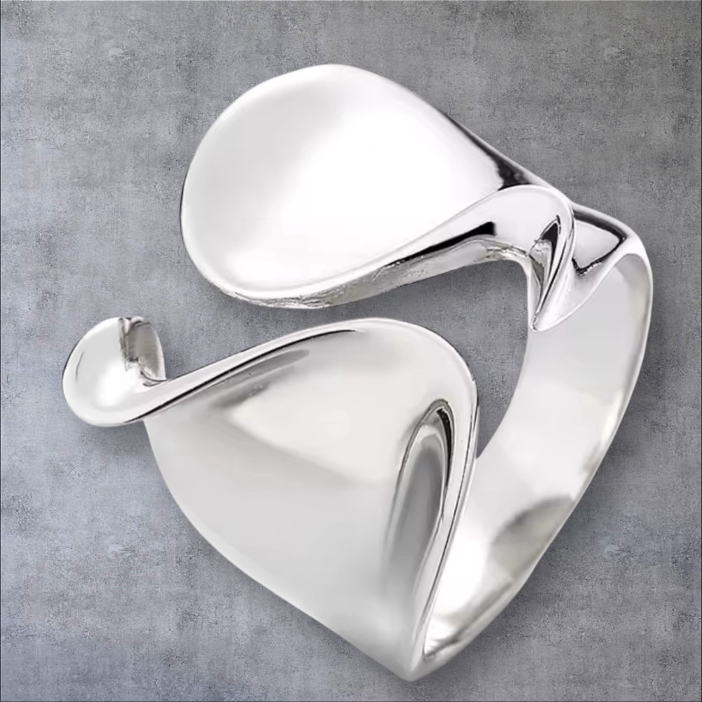 Solid Silver Thumb Ring Adjustable Size Stamped .… - image 2